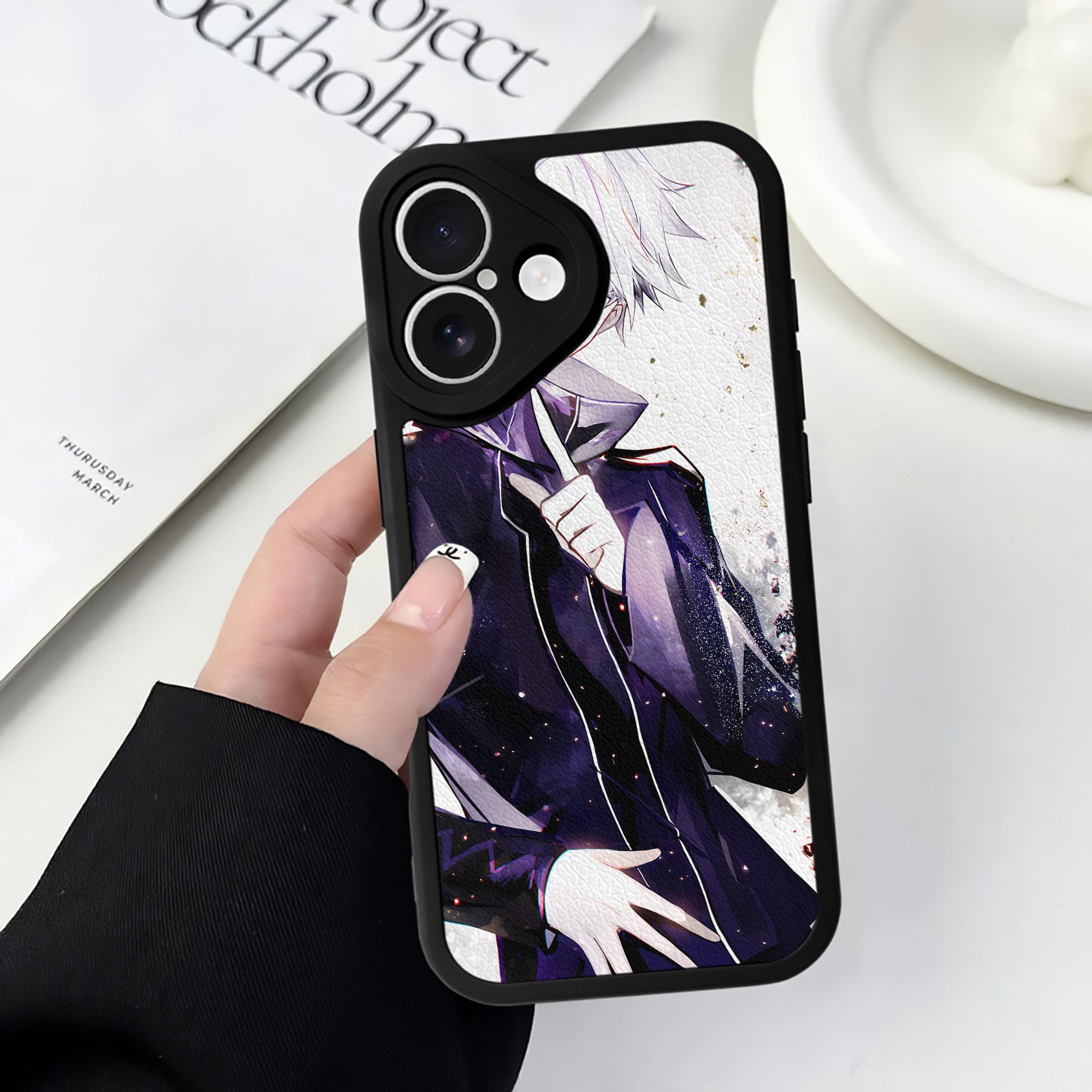 （画像用） 呪術廻戦 Jujutsu Kaisen 【iPhone 16シリーズ対応】シリコンスマホケース（レザー調） 材質：シリコン